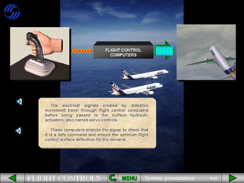 The electrical signals created by sidestick movement travel through flight control computers  before